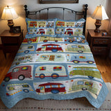 Set di Biancheria da Letto Trapuntata 3 Pezzi Sogni Vintage del Camper