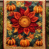 Raccolto Autunnale di Girasoli Coperta Trapuntata