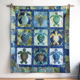 Maree delle Tartarughe Quilt Artistico da Parete