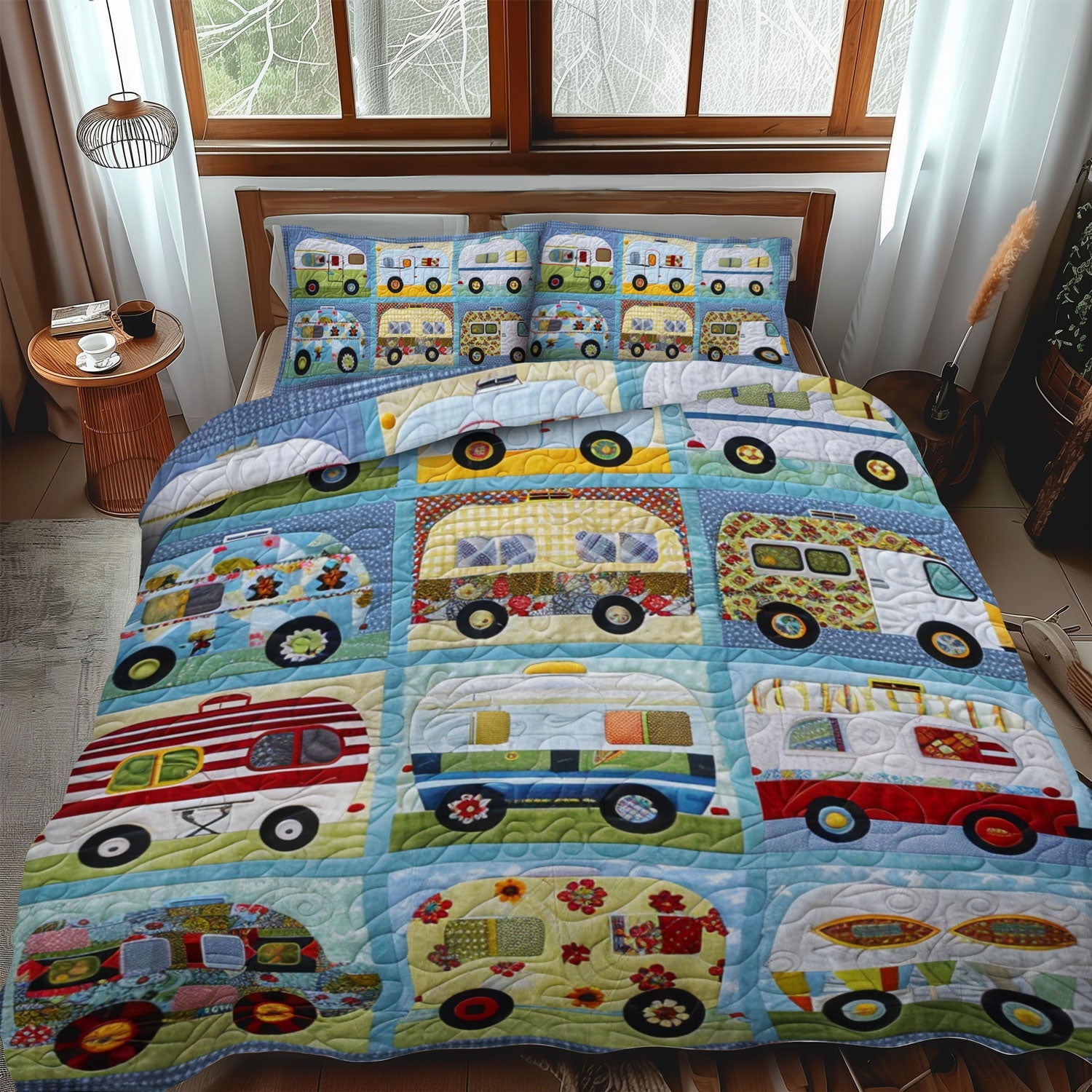 Set di Biancheria da Letto Trapuntata 3 Pezzi Fuga del Camper