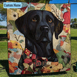 Labrador Floreale Coperta Trapuntata Personalizzata