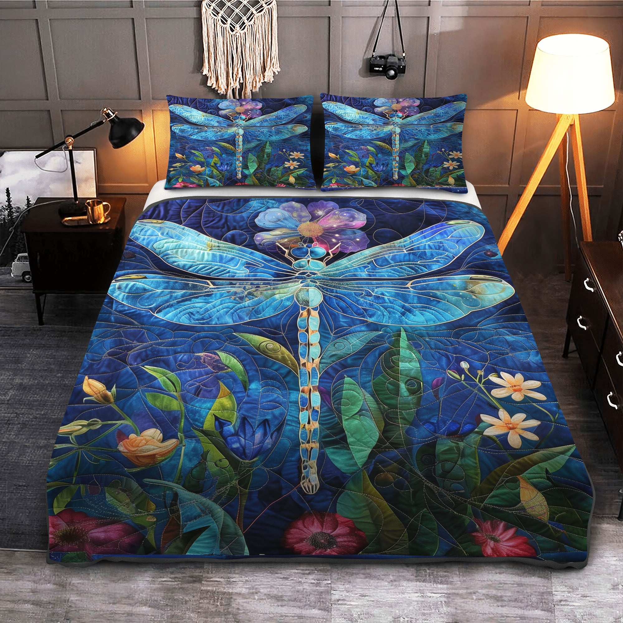 Set di Biancheria da Letto Trapuntata 3 Pezzi Brezza del Fiore