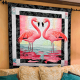 Beatitudine dei Fenicotteri Quilt Artistico da Parete