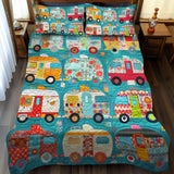 Set di Biancheria da Letto Trapuntata 3 Pezzi Campeggio Floreale