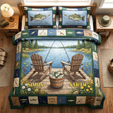 Lake Retreat Personalized Custom 3-Piece Quilted Bedding Set