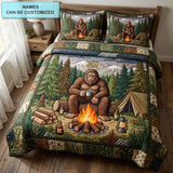 Big Foot Journey Personalized Custom 3-Piece Quilted Bedding Set