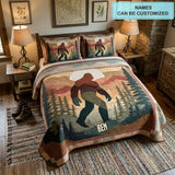 Big Foot Wander Personalized Custom 3-Piece Quilted Bedding Set