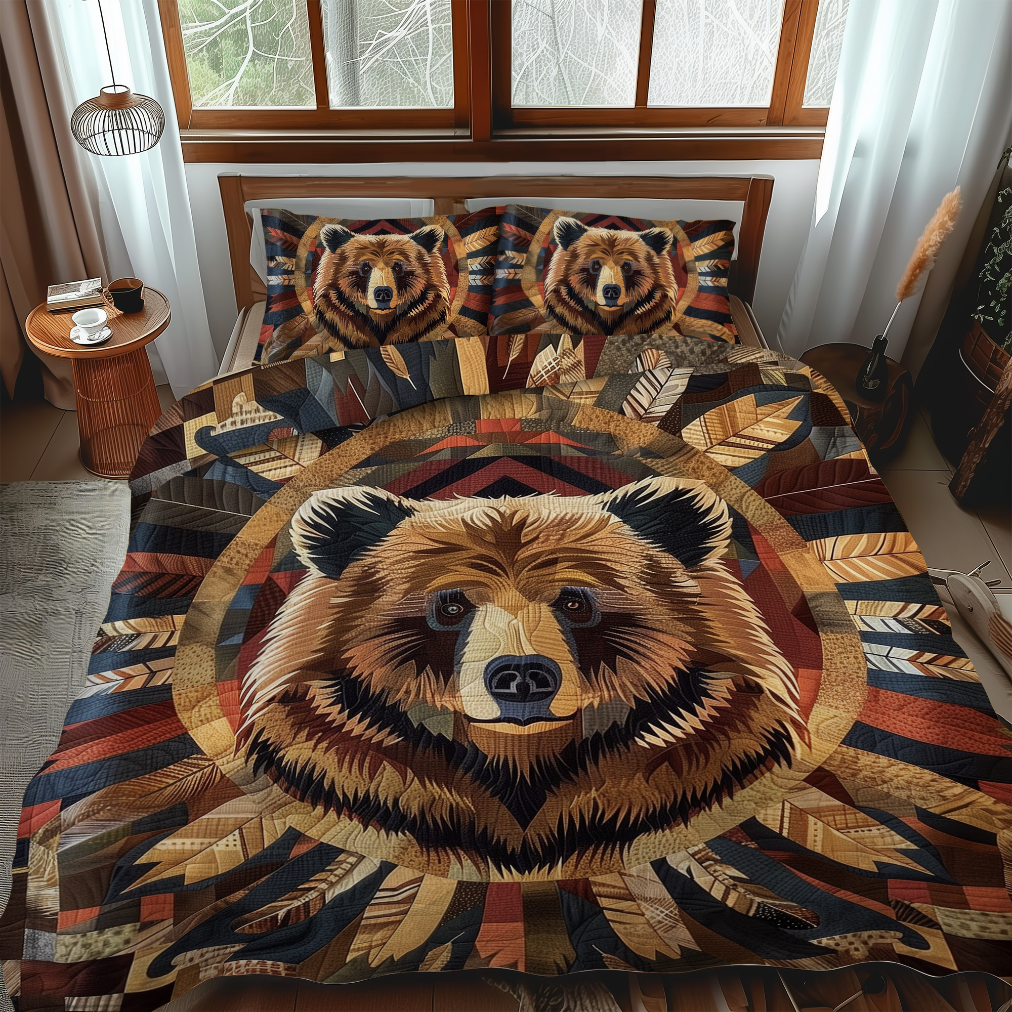 Set di Biancheria da Letto Trapuntata 3 Pezzi Orso Mistico