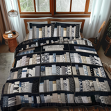Set di Biancheria da Letto Trapuntata 3 Pezzi Echi di Ink