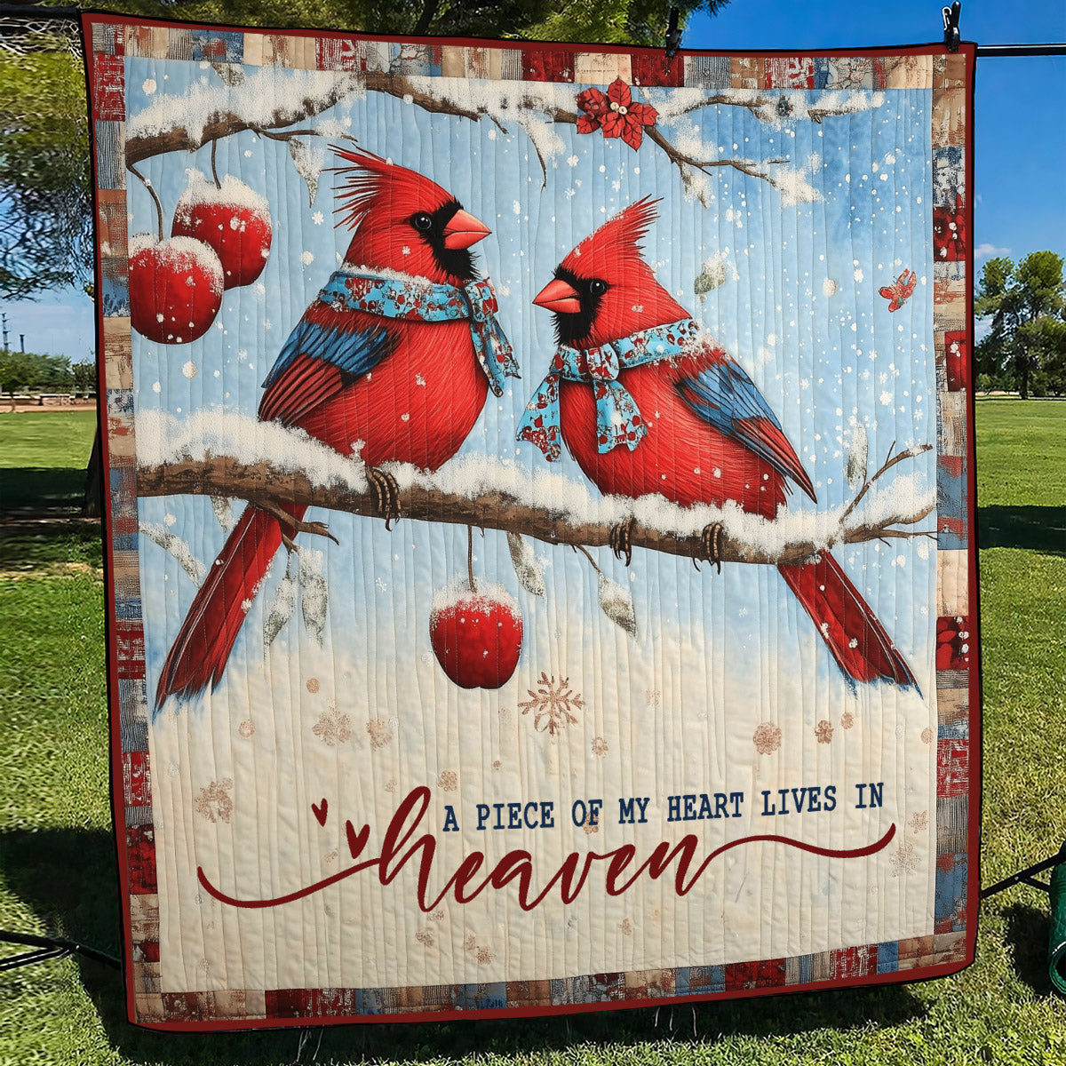 Una Parte del Mio Cuore Vive in Paradiso Quilt Artistico da Parete
