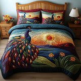 A Plumed Path Through Paradise 3-Piece Quilted Bedding Set NCU0PT5934