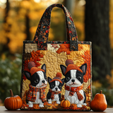 Adorabile Boston Terrier Borsa Tote Trapuntata