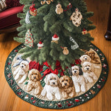 Adorabile Labradoodle Copri Base per Albero di Natale Trapuntato