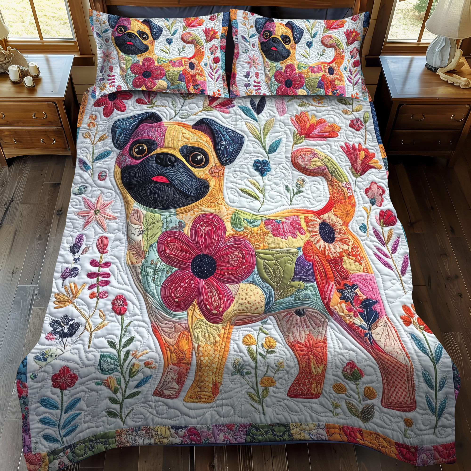 Set di Biancheria da Letto Trapuntata 3 Pezzi Carlino Adorabile