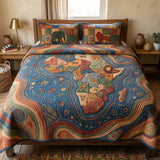 Set di Biancheria da Letto Trapuntata 3 Pezzi Onde di Africa