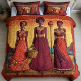 Set di Biancheria da Letto Trapuntata 3 Pezzi Bagliore di Afro