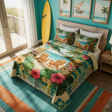 Set di Biancheria da Letto Trapuntata 3 Pezzi Spirito di Aloha