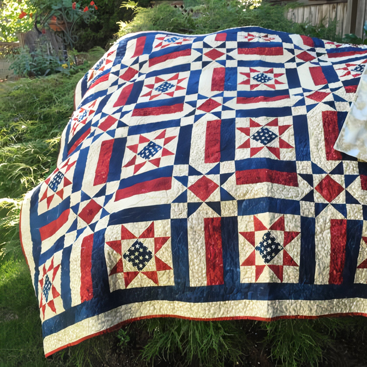 Patchwork Americano Coperta Trapuntata