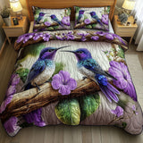 Set di Biancheria da Letto Trapuntata 3 Pezzi Ametista Lovebirds