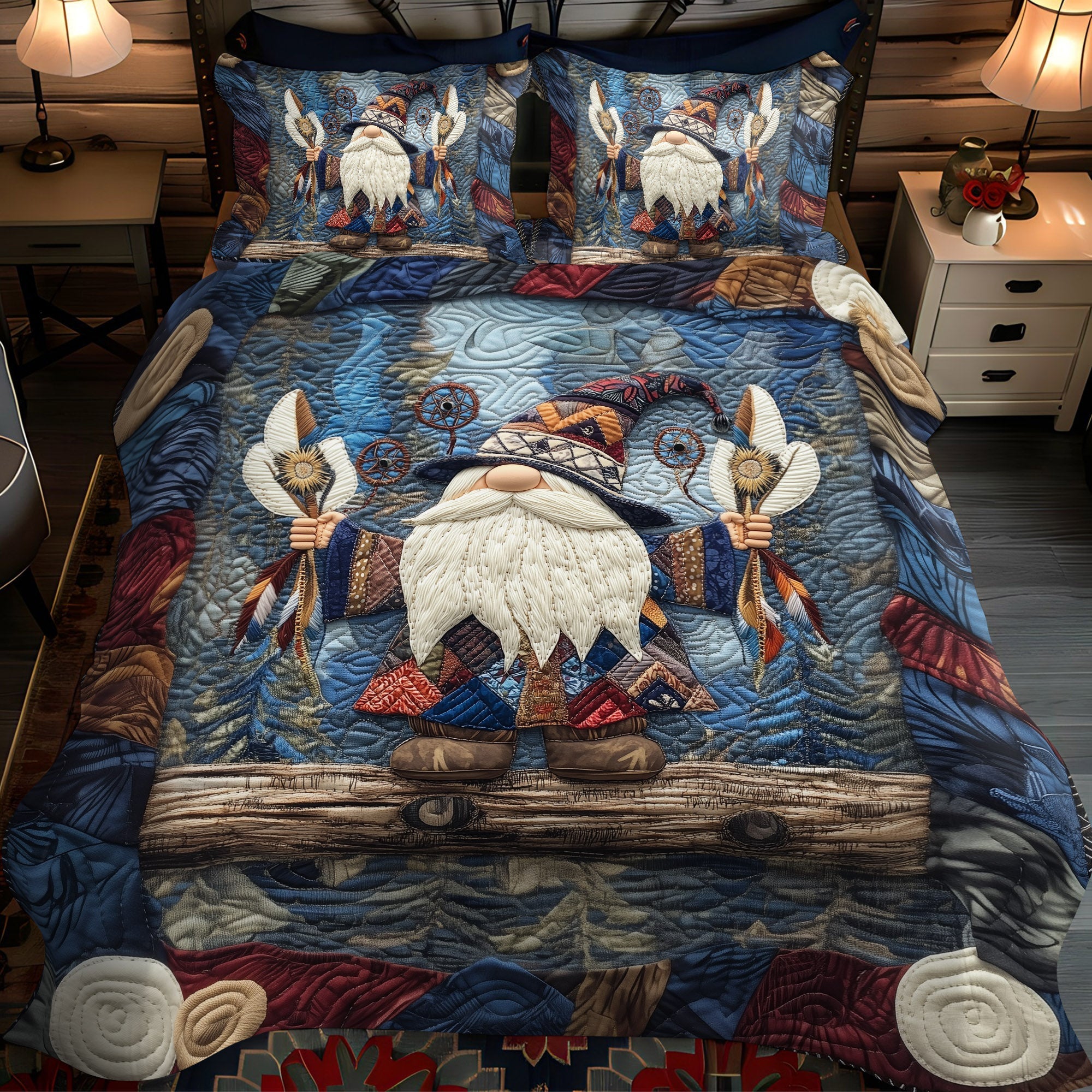 Set di Biancheria da Letto Trapuntata 3 Pezzi Eco Antica