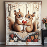 Storia d'Amore tra Animali Coperta Trapuntata