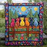 Gatto Notturno Artistico Coperta Trapuntata