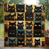 Gatti Neri d'Autunno Coperta Trapuntata