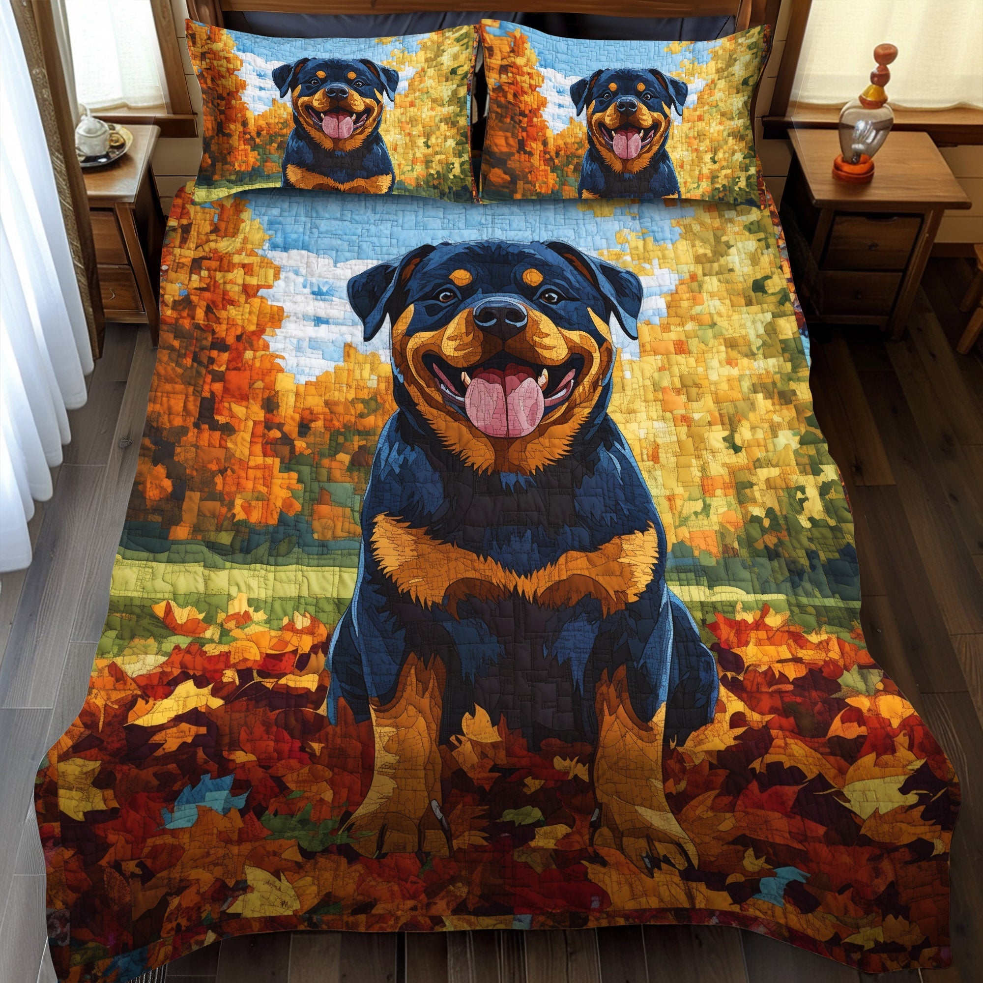 Set di Biancheria da Letto Trapuntata 3 Pezzi Amico dell'Autunno di Best