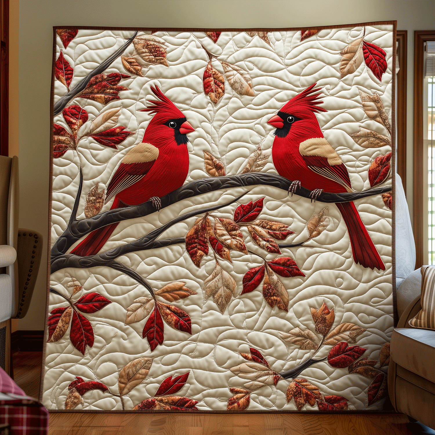 Cardinale d'Autunno Coperta Trapuntata
