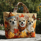 Chihuahua d'Autunno Borsa Tote Trapuntata
