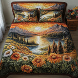 Set di Biancheria da Letto Trapuntata 3 Pezzi Orizzonte dell'Autunno