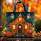 Casetta della Zucca d'Autunno Borsa Tote Trapuntata