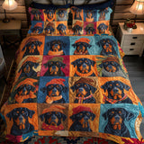 Set di Biancheria da Letto Trapuntata 3 Pezzi Rifugio dell'Autunno di Rottweiler