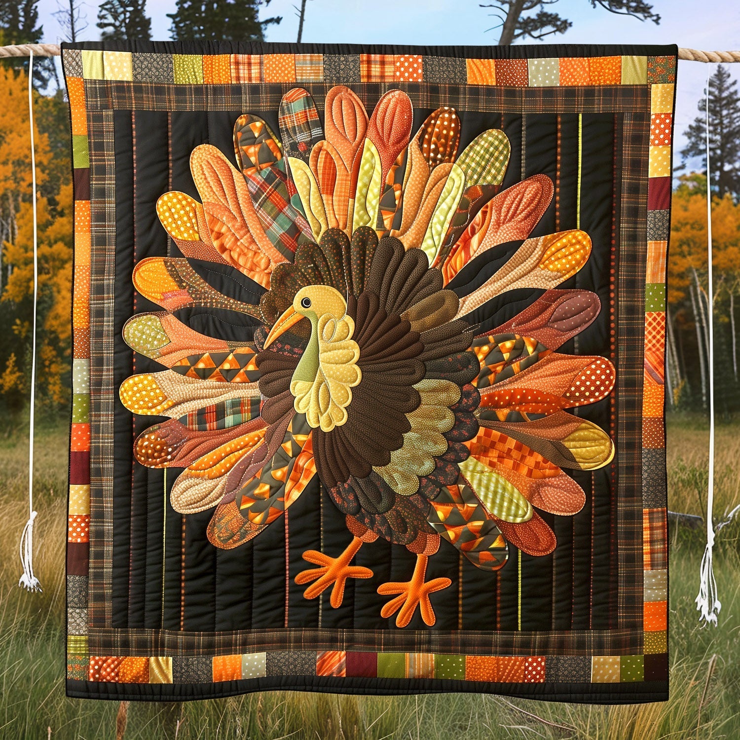 Tacchino d'Autunno Coperta Trapuntata