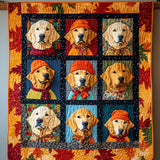 Atmosfere Autunnali e Amore per il Retriever Coperta Trapuntata