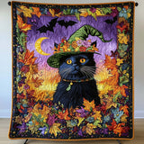 Gatto Strega d'Autunno Coperta Trapuntata
