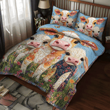 Set di Biancheria da Letto Trapuntata 3 Pezzi Mucche di Baby
