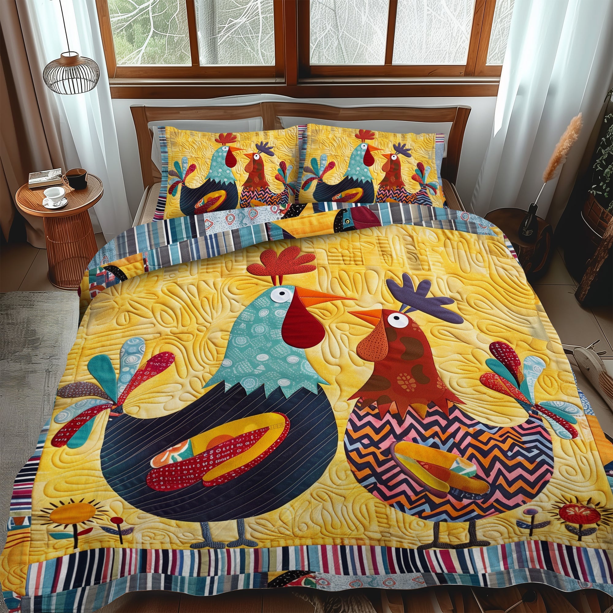 Set di Biancheria da Letto Trapuntata 3 Pezzi Coppia dell'Aia