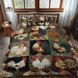 Set di Biancheria da Letto Trapuntata 3 Pezzi Gallo dell'Aia