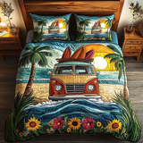 Set di Biancheria da Letto Trapuntata 3 Pezzi Camper della Spiaggia