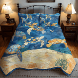Set di Biancheria da Letto Trapuntata 3 Pezzi Tartarughe di Beachcomber