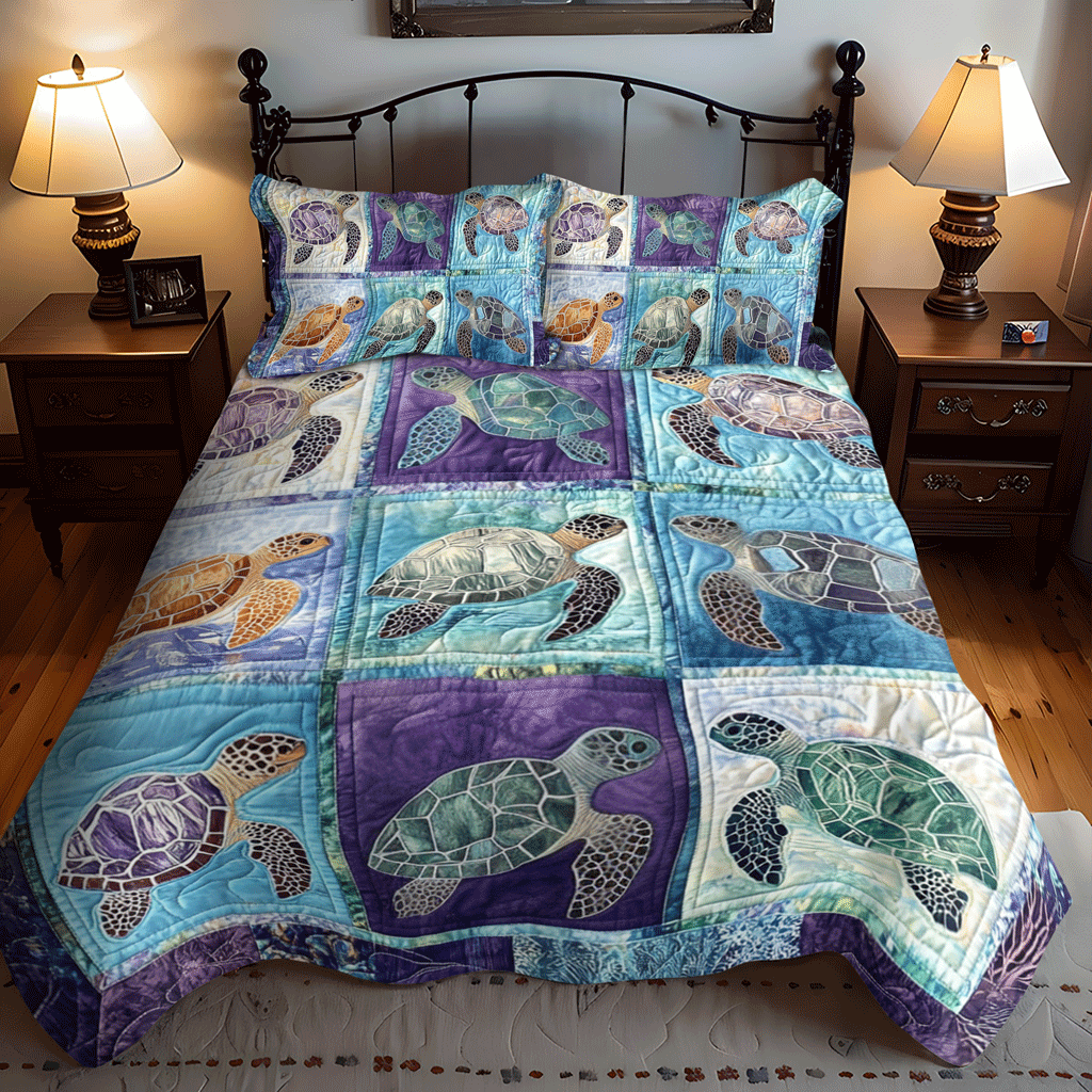 Set di Biancheria da Letto Trapuntata 3 Pezzi Armonia di Beachfront
