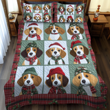 Set di Biancheria da Letto Trapuntata 3 Pezzi Sogni del Beagle della Caramella di Cane