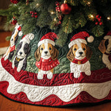 Allegria delle Feste del Beagle Copri Base per Albero di Natale Trapuntato