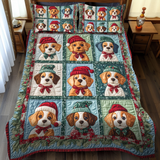 Set di Biancheria da Letto Trapuntata 3 Pezzi Notte del Beagle del Natale