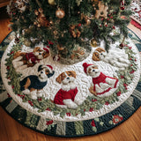 Gioia delle Feste del Beagle Copri Base per Albero di Natale Trapuntato