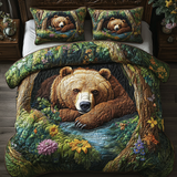 Set di Biancheria da Letto Trapuntata 3 Pezzi Campagna dell'Orso