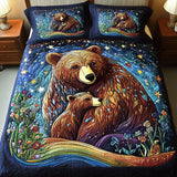 Set di Biancheria da Letto Trapuntata 3 Pezzi Legame dell'Orso dell'Abbraccio
