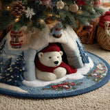 Bear Under the Fir Christmas Quilted Tree Skirt NCU0TH3597