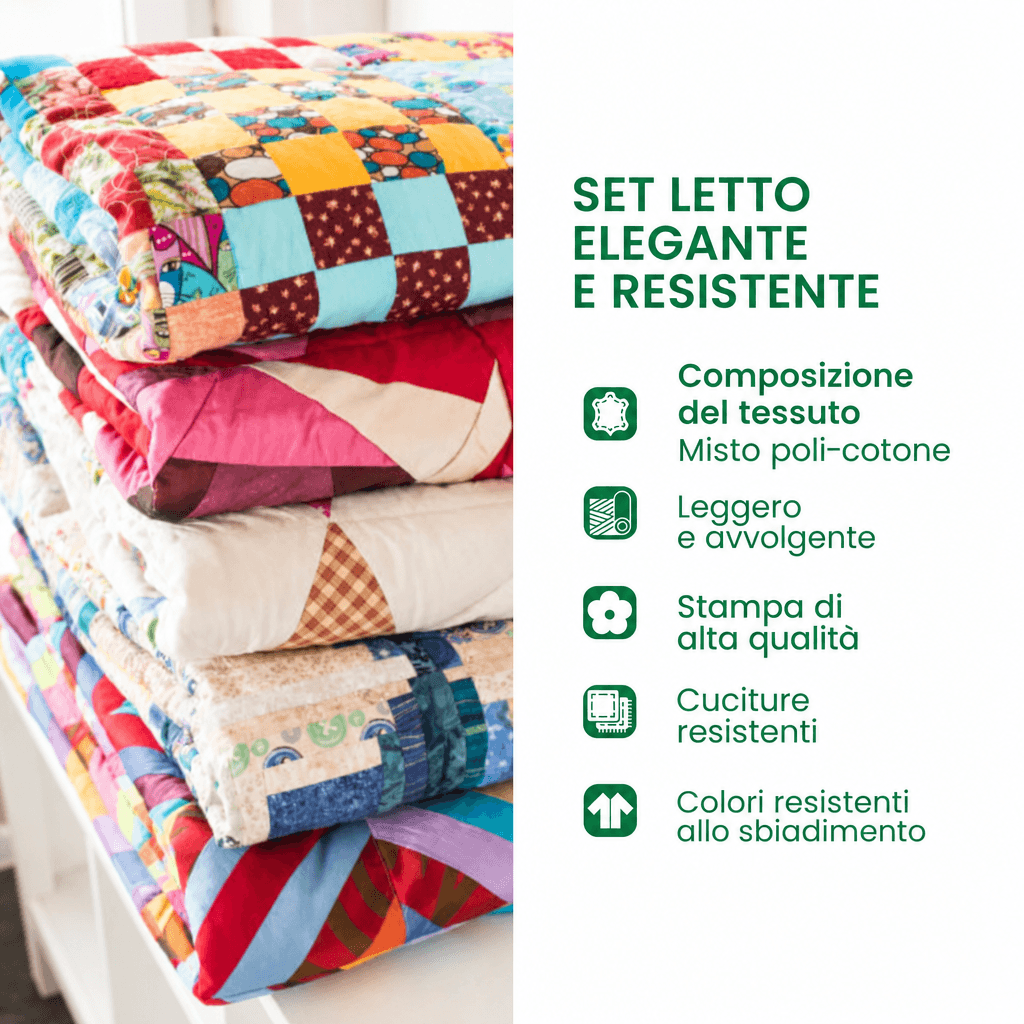 Set di Biancheria da Letto Trapuntata 3 Pezzi Fascino Patriottico